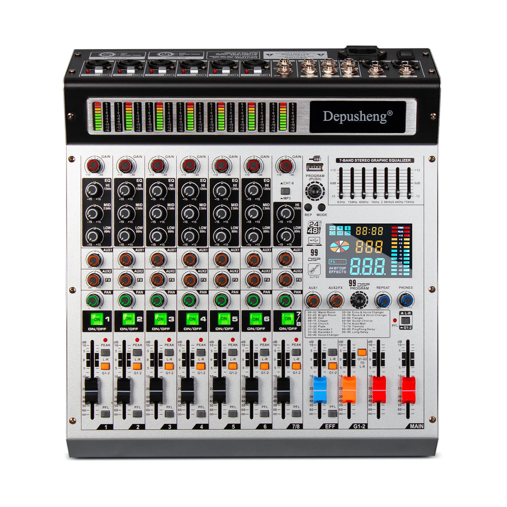 Depusheng 8 or 12 Channel Mixer Professional audio console mixer