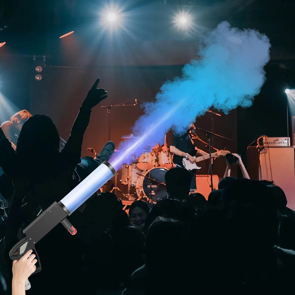 Handheld CO2 Jet Fog Machine with 4 LED Lights — Smoke Cannon for Concerts, Bars & Weddings