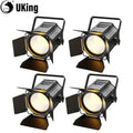 U'King 4Pcs 200W LED COB Par Lights with Barndoor — Dual Color DMX Stage Lighting (Warm & Cold White, 3200K–6500K)