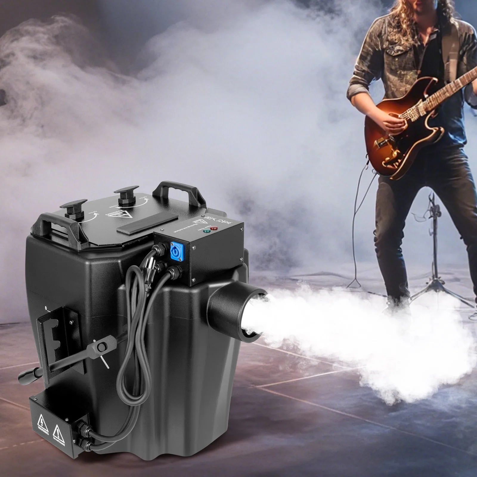 4000W Dry Ice Fog Machine Smoke Machine, 19L Water Tank 10kg Dry Ice Capacity 30-110℃ Temp Control