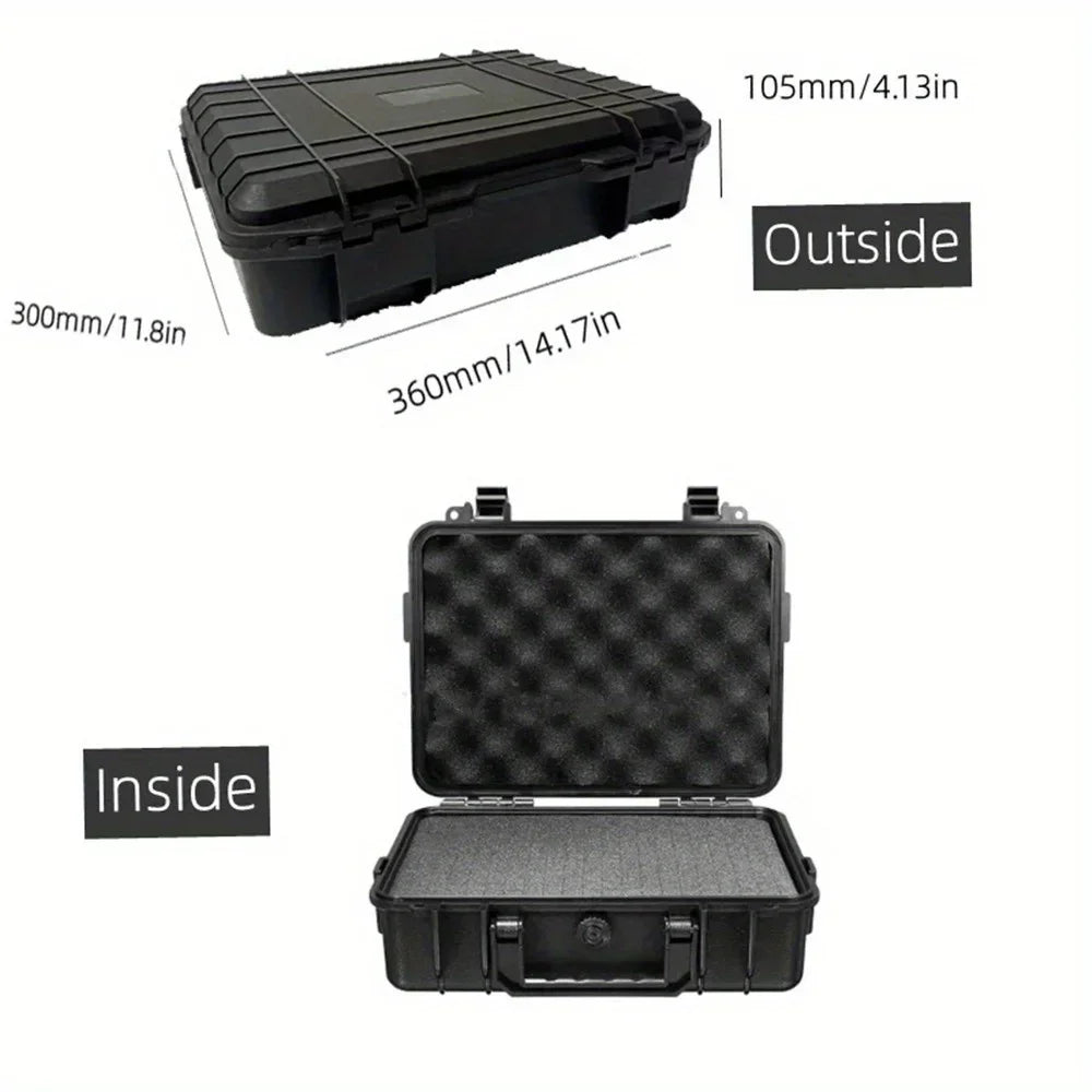 Waterproof Hard Carry Case with Pre-Cut Sponge — Impact Resistant Tool Storage Organizer (4 Sizes)