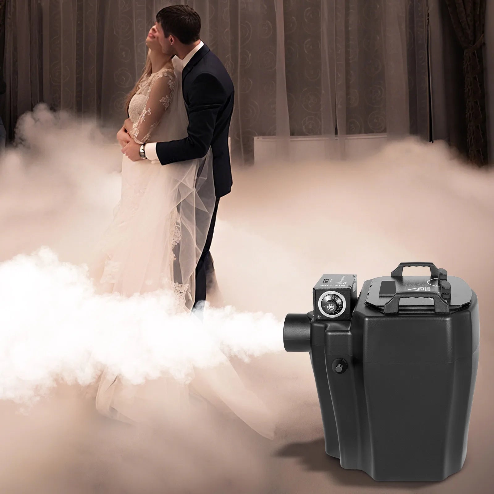 4000W Dry Ice Fog Machine Smoke Machine, 19L Water Tank 10kg Dry Ice Capacity 30-110℃ Temp Control