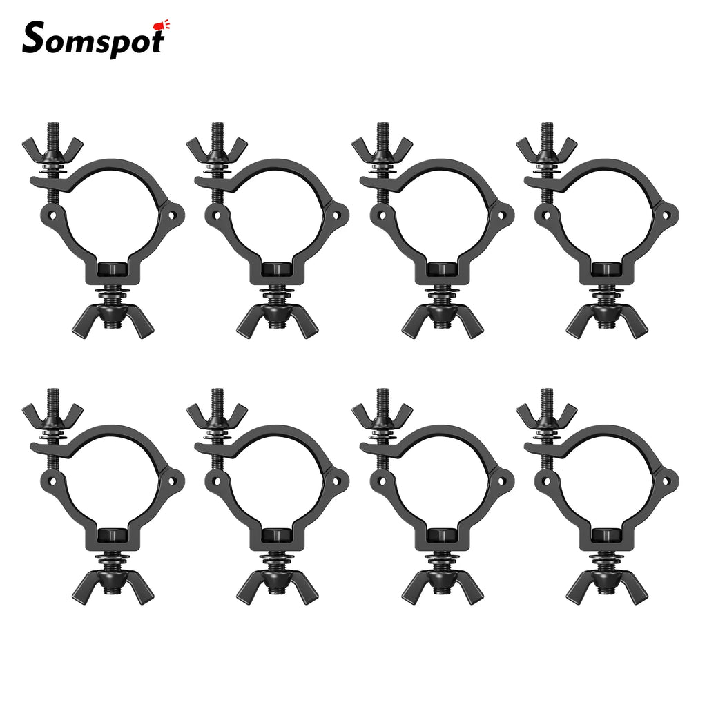 8-Pack Aluminum Alloy Stage Light Clamp Hooks — Heavy Duty Brackets for Moving Heads & Truss