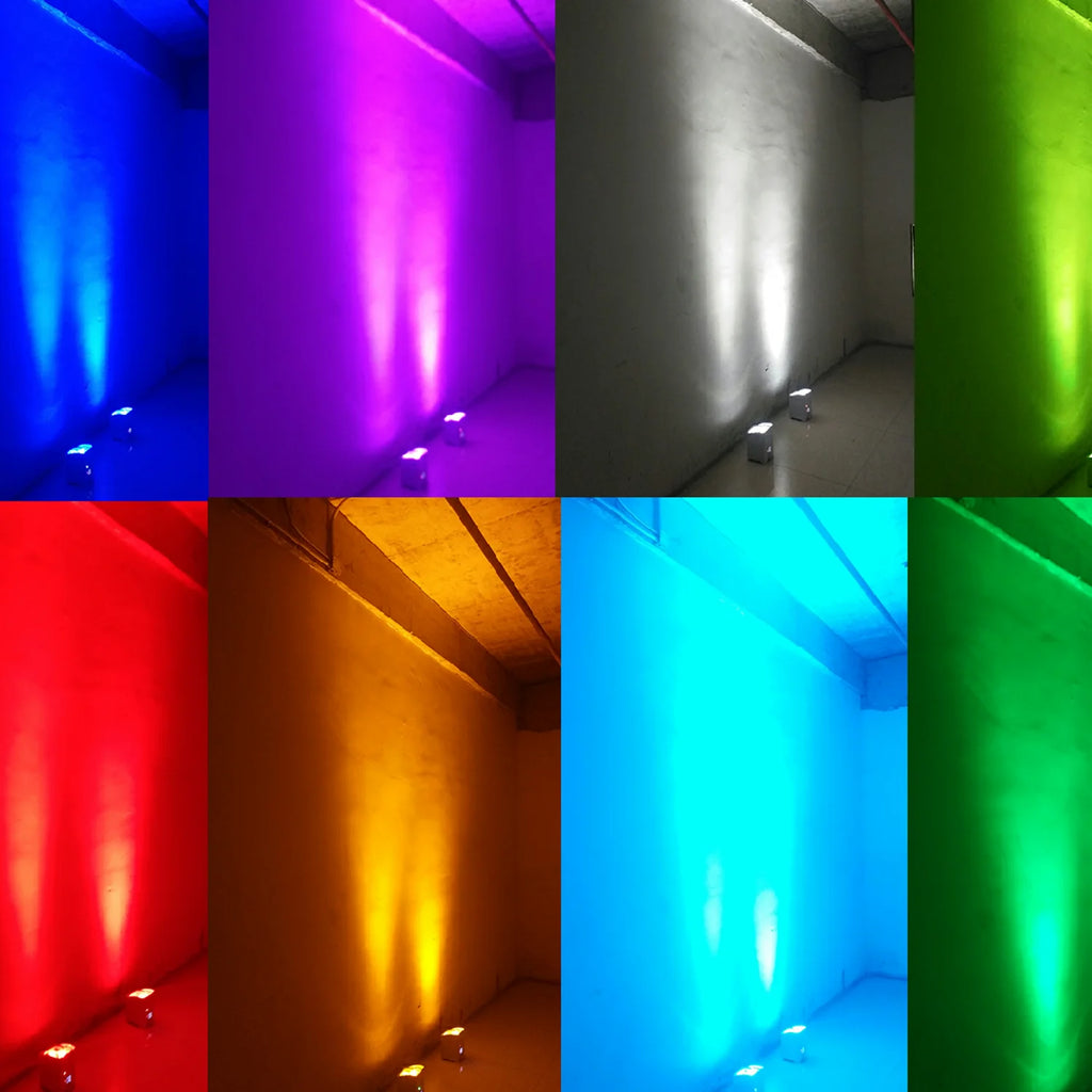 4 pcs Wireless Battery Par Lights with Bag 6x18W 6 in 1 Remote