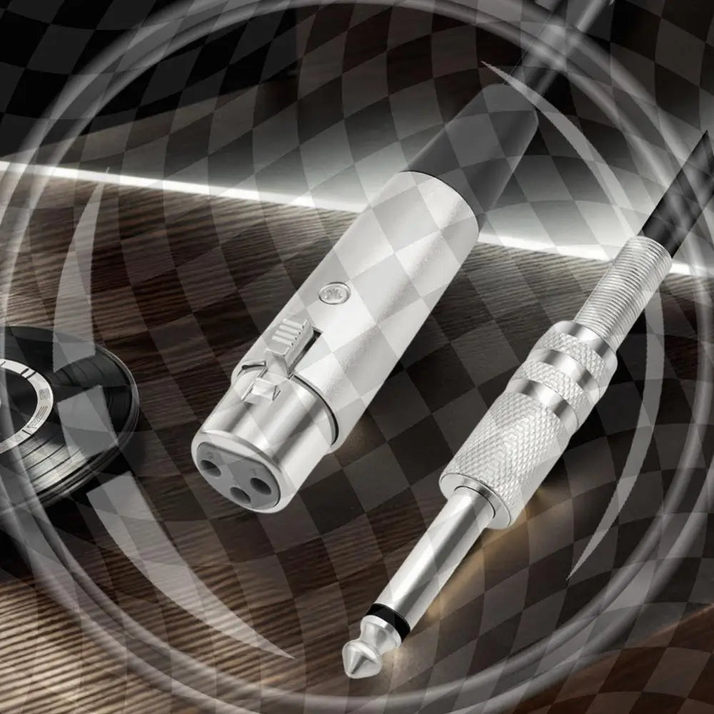 XLR Female to 1/4 TS Unbalanced Microphone Cable — Gold-Plated Connectors & Braided Shielding (1.8m, 3m, 5m)