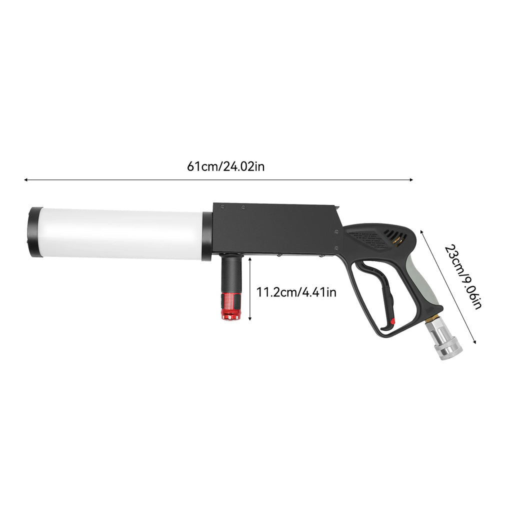 Handheld CO2 Jet Fog Machine with 4 LED Lights — Smoke Cannon for Concerts, Bars & Weddings