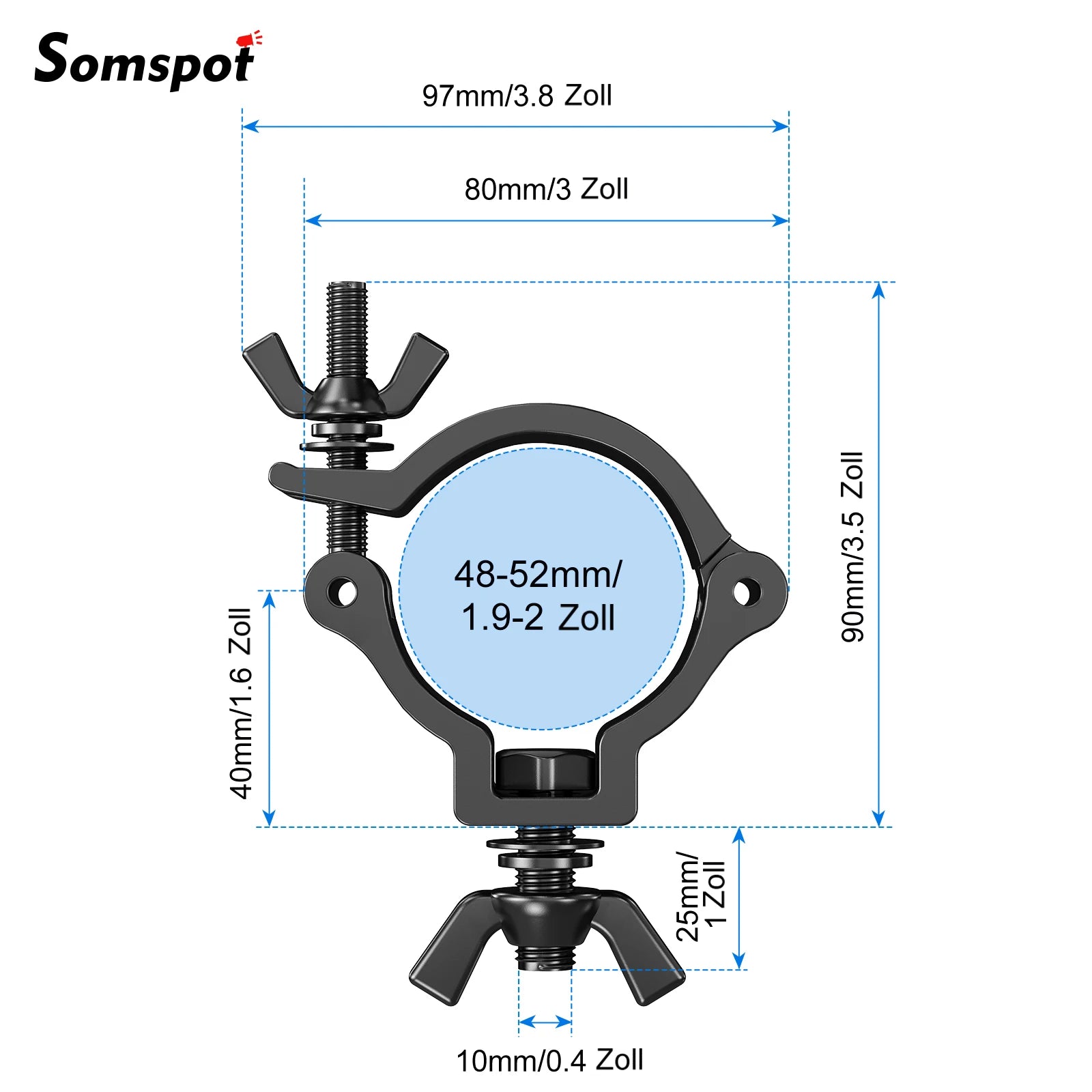 8-Pack Aluminum Alloy Stage Light Clamp Hooks — Heavy Duty Brackets for Moving Heads & Truss
