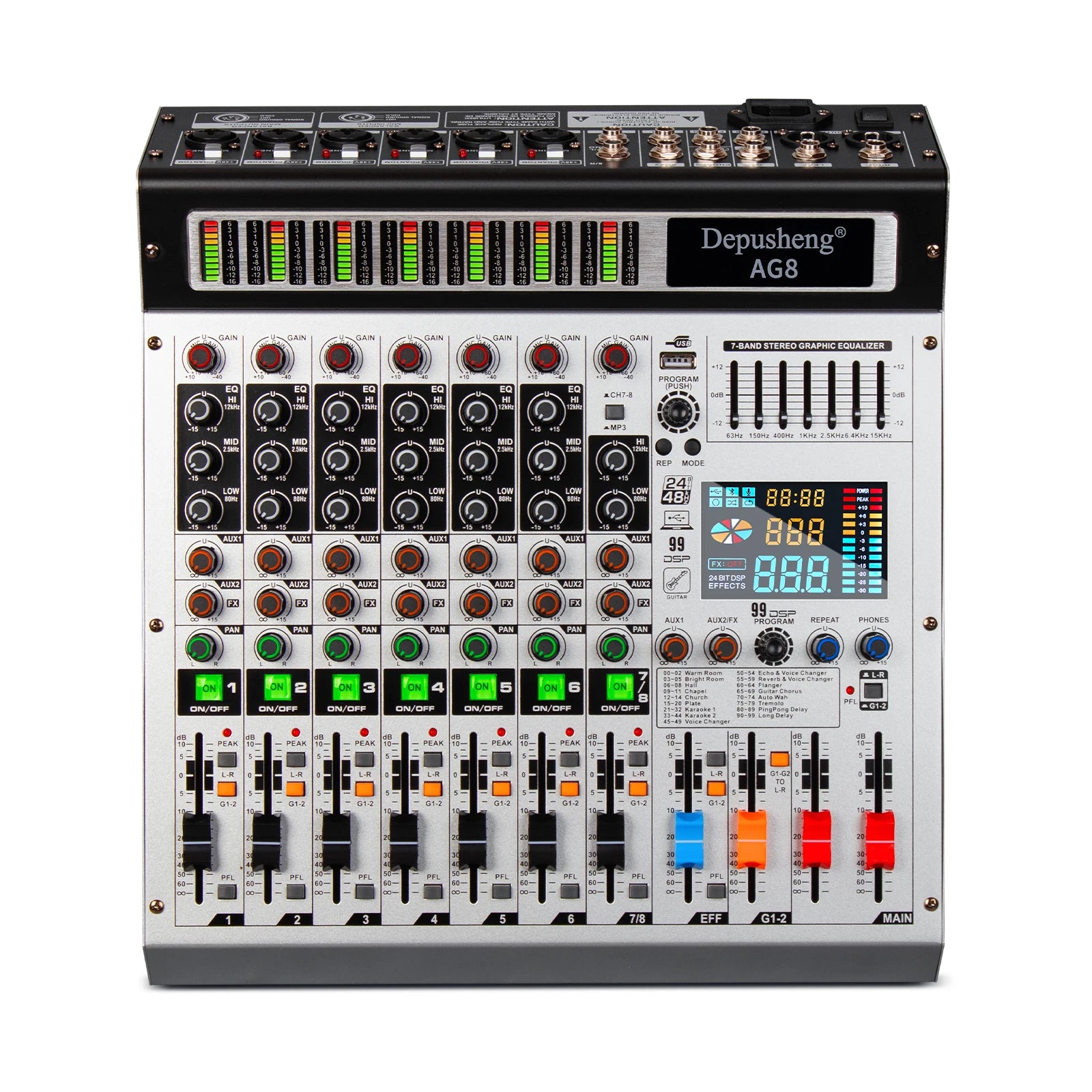 Depusheng 8 or 12 Channel Mixer Professional audio console mixer