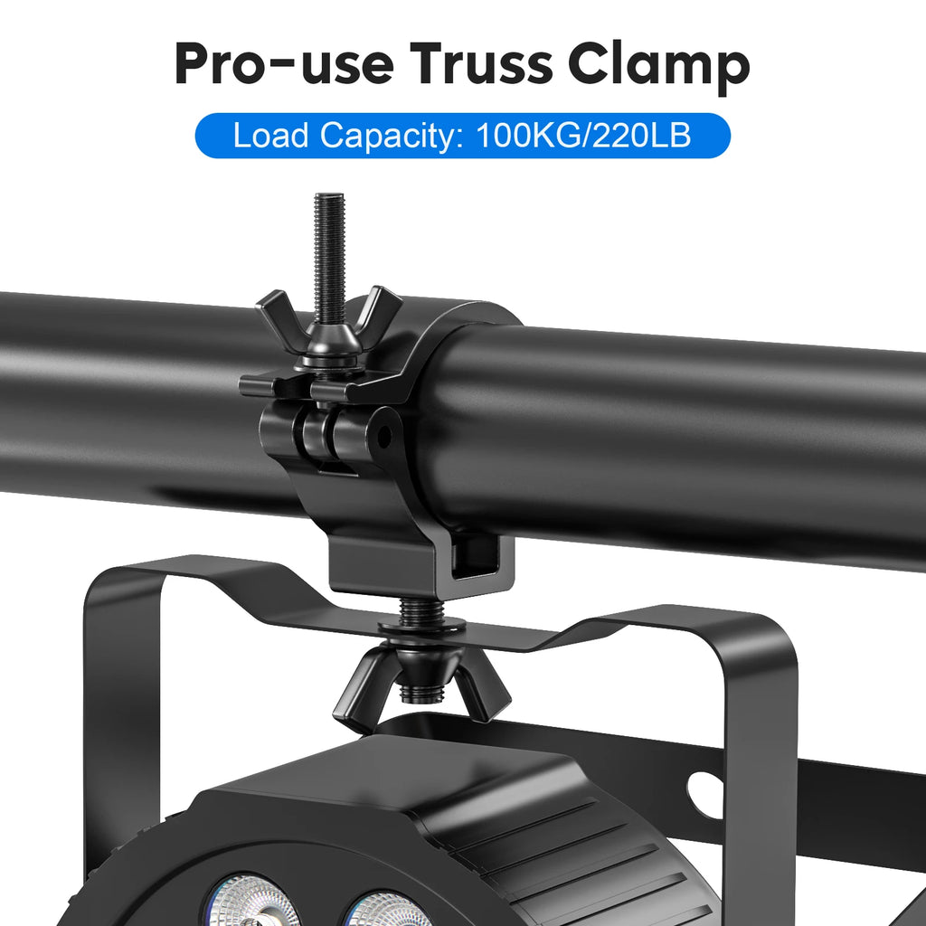 Yiflamefly 10-Pack Black Truss Clamps — Hanging Hooks for Par Lights, String Lights & Projectors