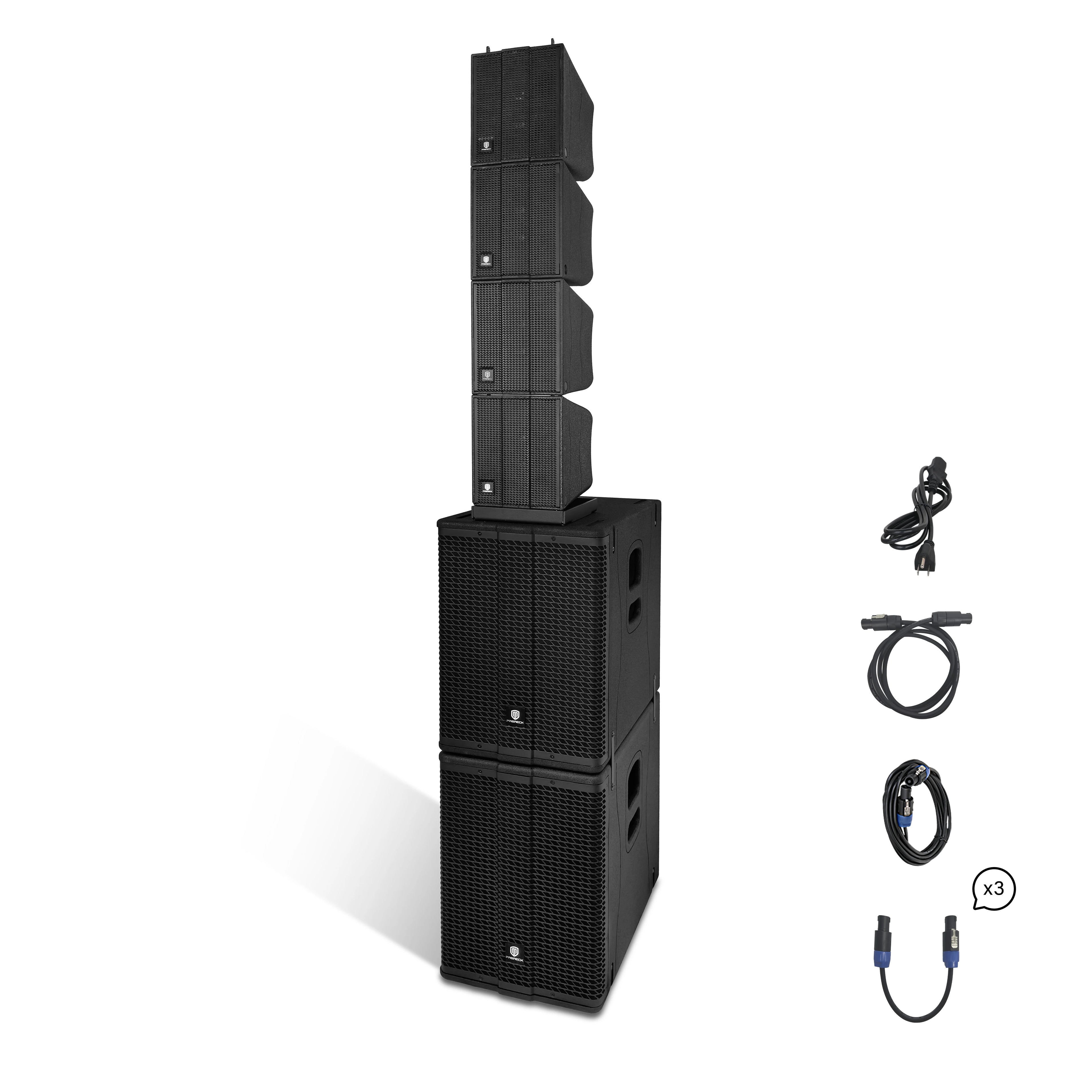 PRORECK 8000W Line Array PA System Bundle with Dual 12" Subwoofers