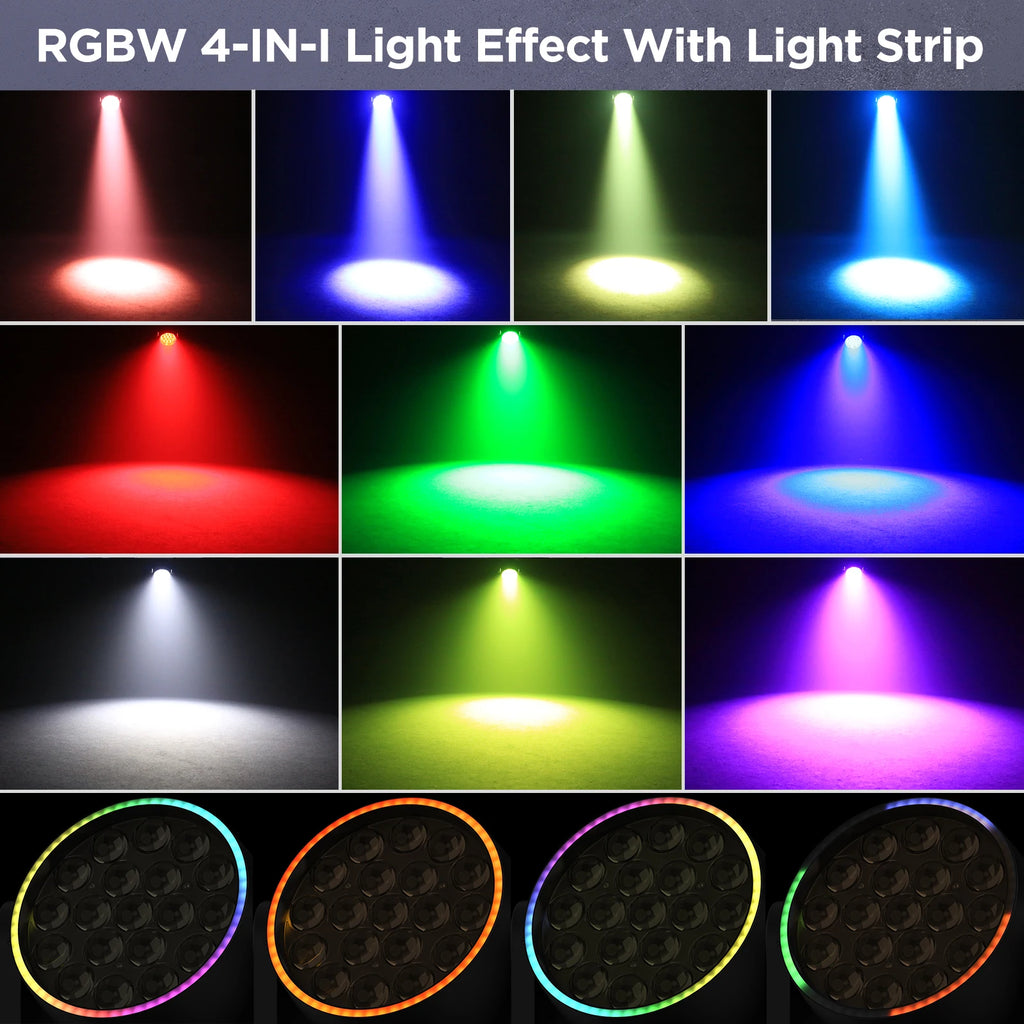 Yiflamefly 220W Zoom Wash Moving Head Lights 19X8W LED RGBW Stage Lights DMX DJ Light