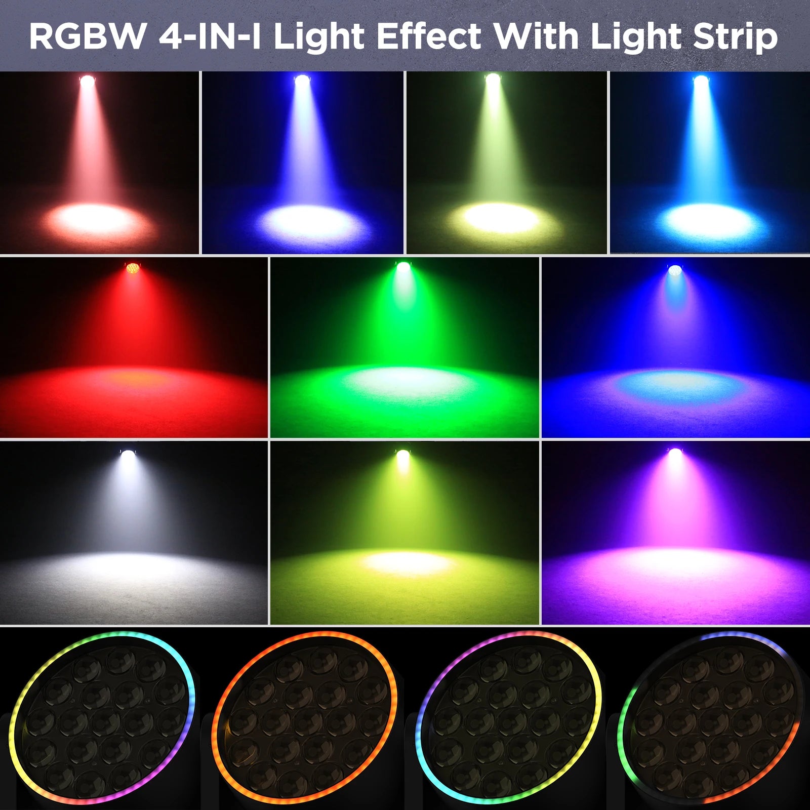 Yiflamefly 220W Zoom Wash Moving Head Lights 19X8W LED RGBW Stage Lights DMX DJ Light