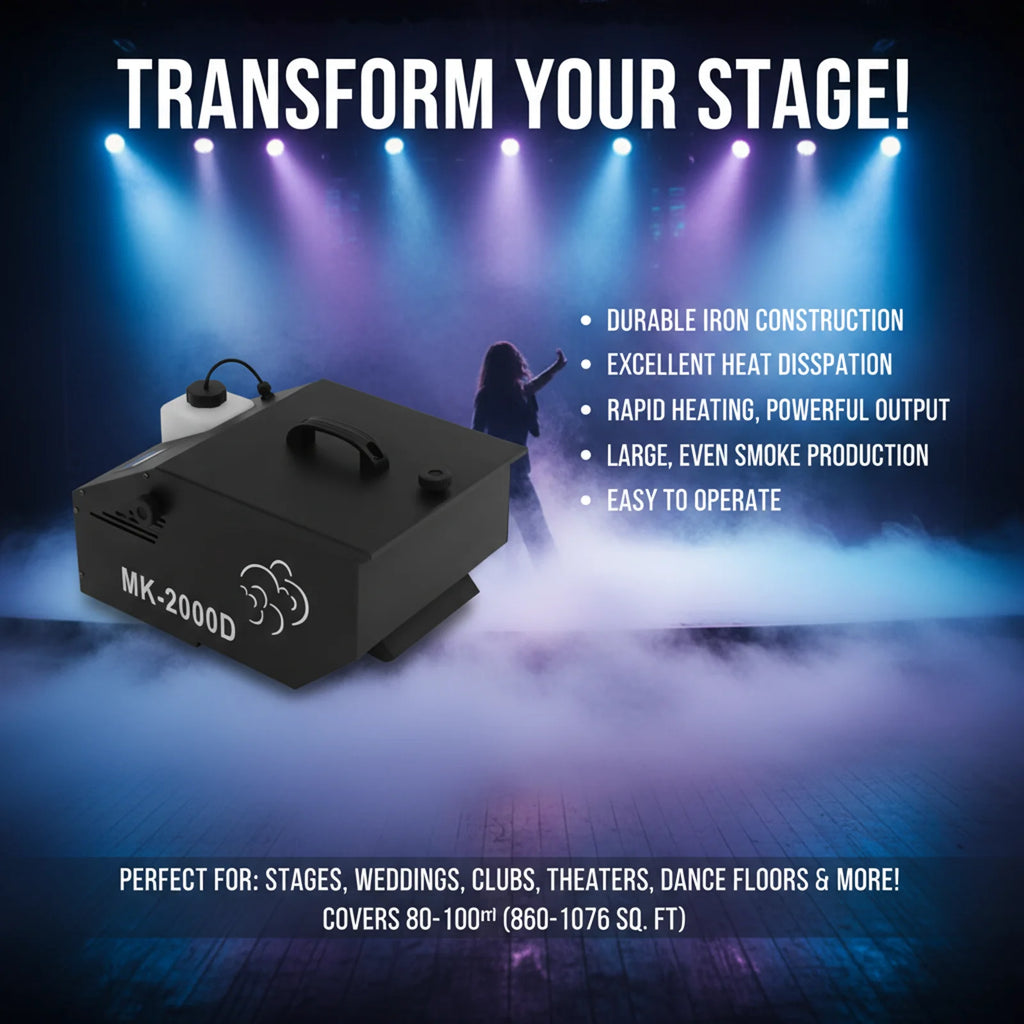 Low Lying Fog Machine  — DMX & Remote Control for Weddings & Stage