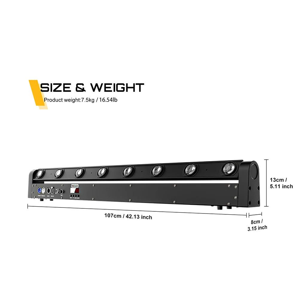SHEHDS 8x12w Beam Moving Head RGBW 4in1 Bar Light For Stage Light Effect Professional DMX 512 Stage Light
