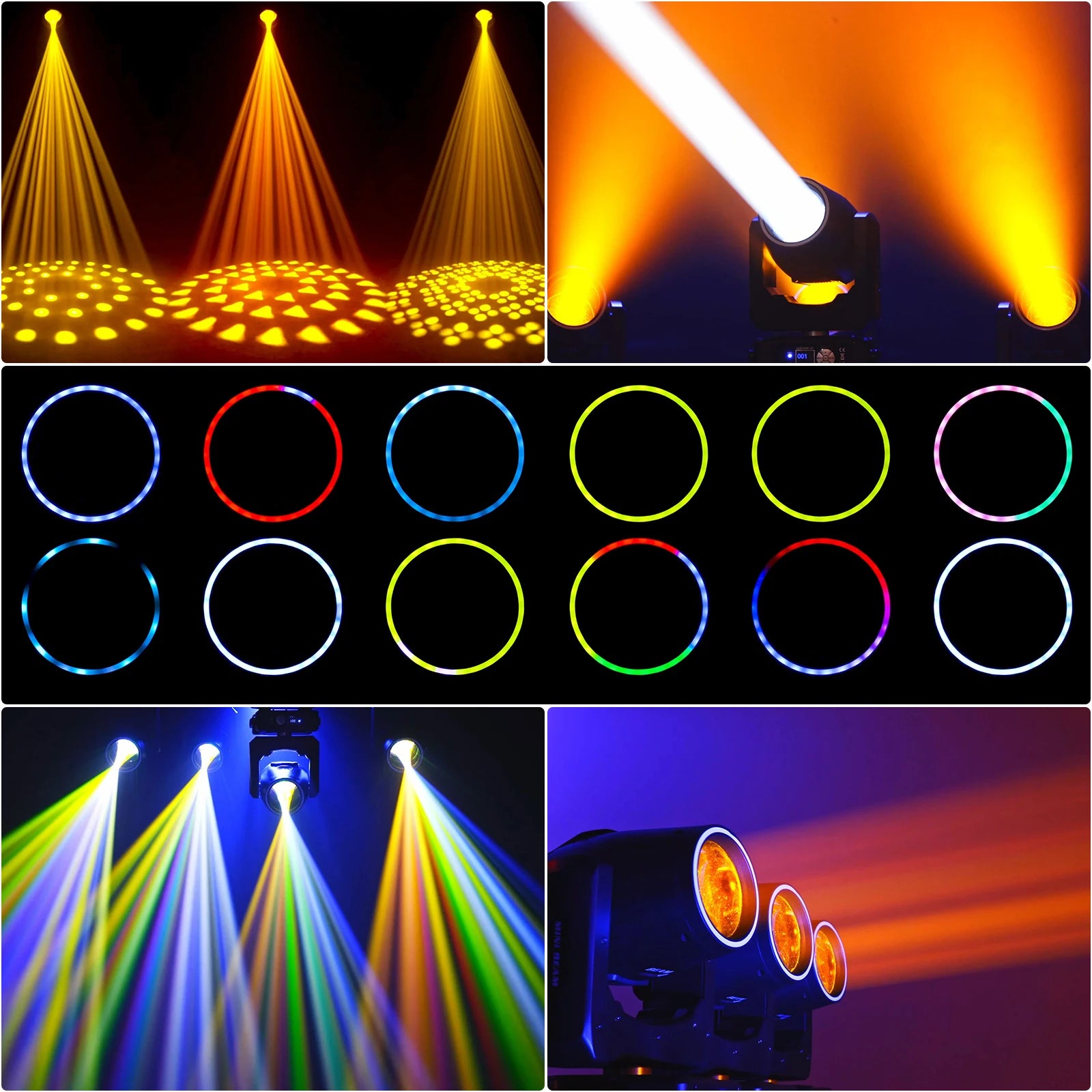 U`King 230W Mini Moving Head Lights RGBW DMX512 Stage Lights With 14 Gobos 13 Colors 18 Channels For DJ Disco Wedding Party