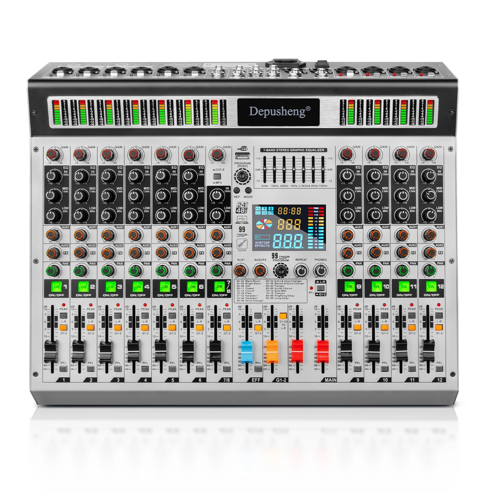 Depusheng 8 or 12 Channel Mixer Professional audio console mixer