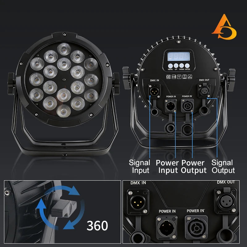 200W Outdoor Waterproof LED Par Light — RGBWA+UV 6-in-1 DMX Stage Light