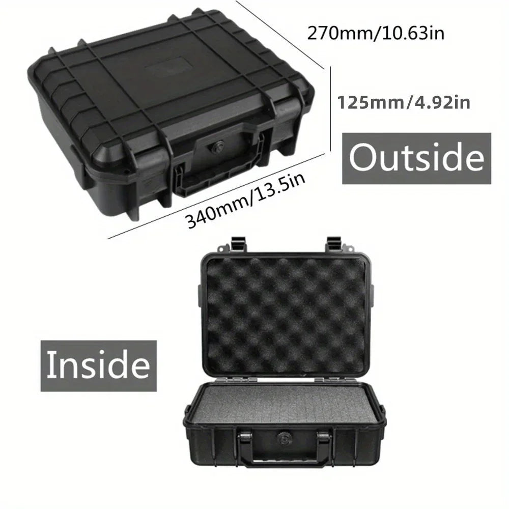 Waterproof Hard Carry Case with Pre-Cut Sponge — Impact Resistant Tool Storage Organizer (4 Sizes)