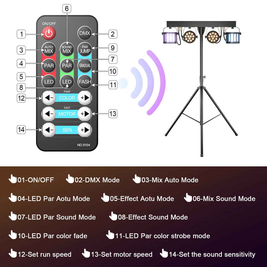 Somspot 2-in-1 RGBW Stage Light — Par + Sword Beam Combo with Stand