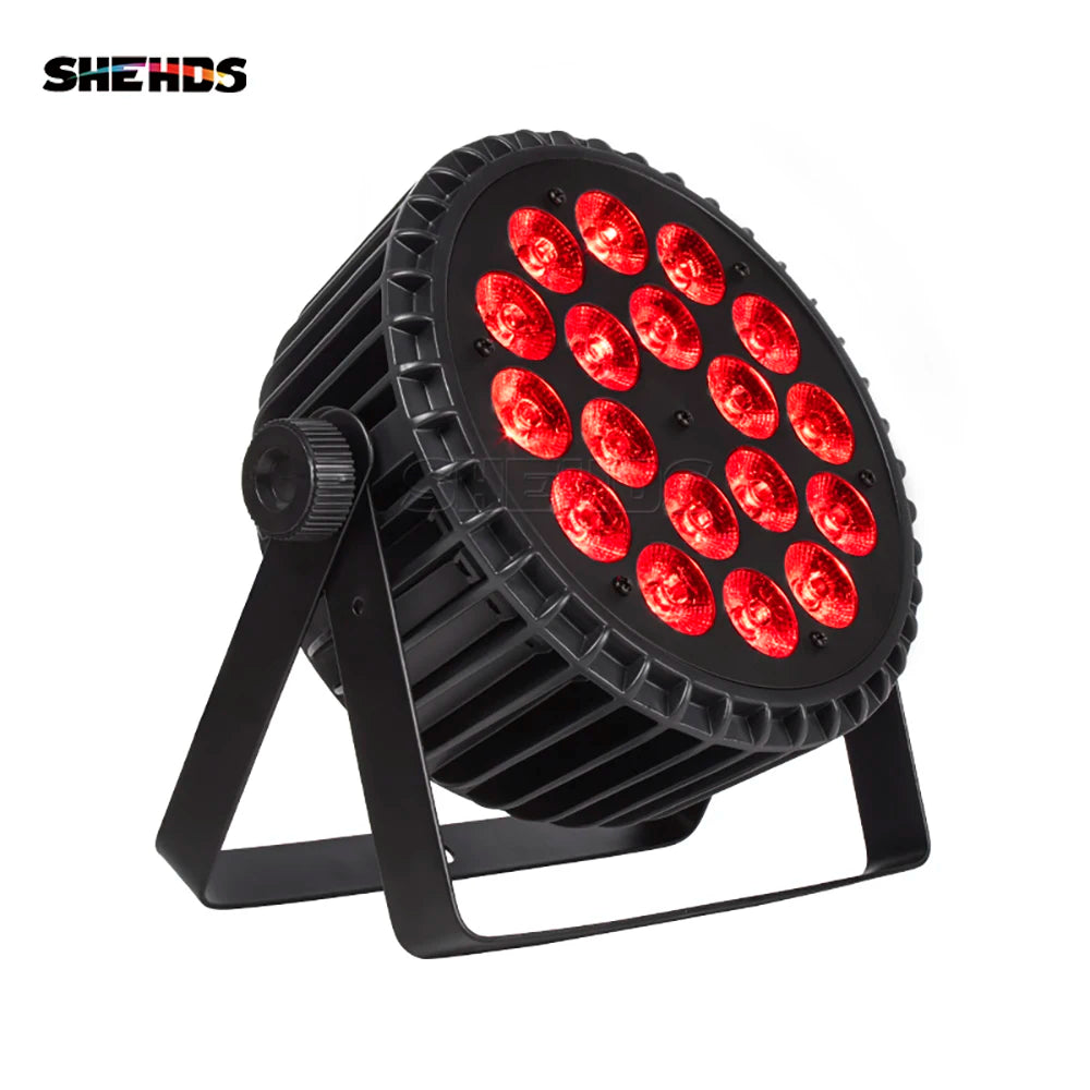 SHEHDS 4 Pcs LED Flat Par 18x12W RGBW/18x18W RGBWA+UV LED Lighting DMX512