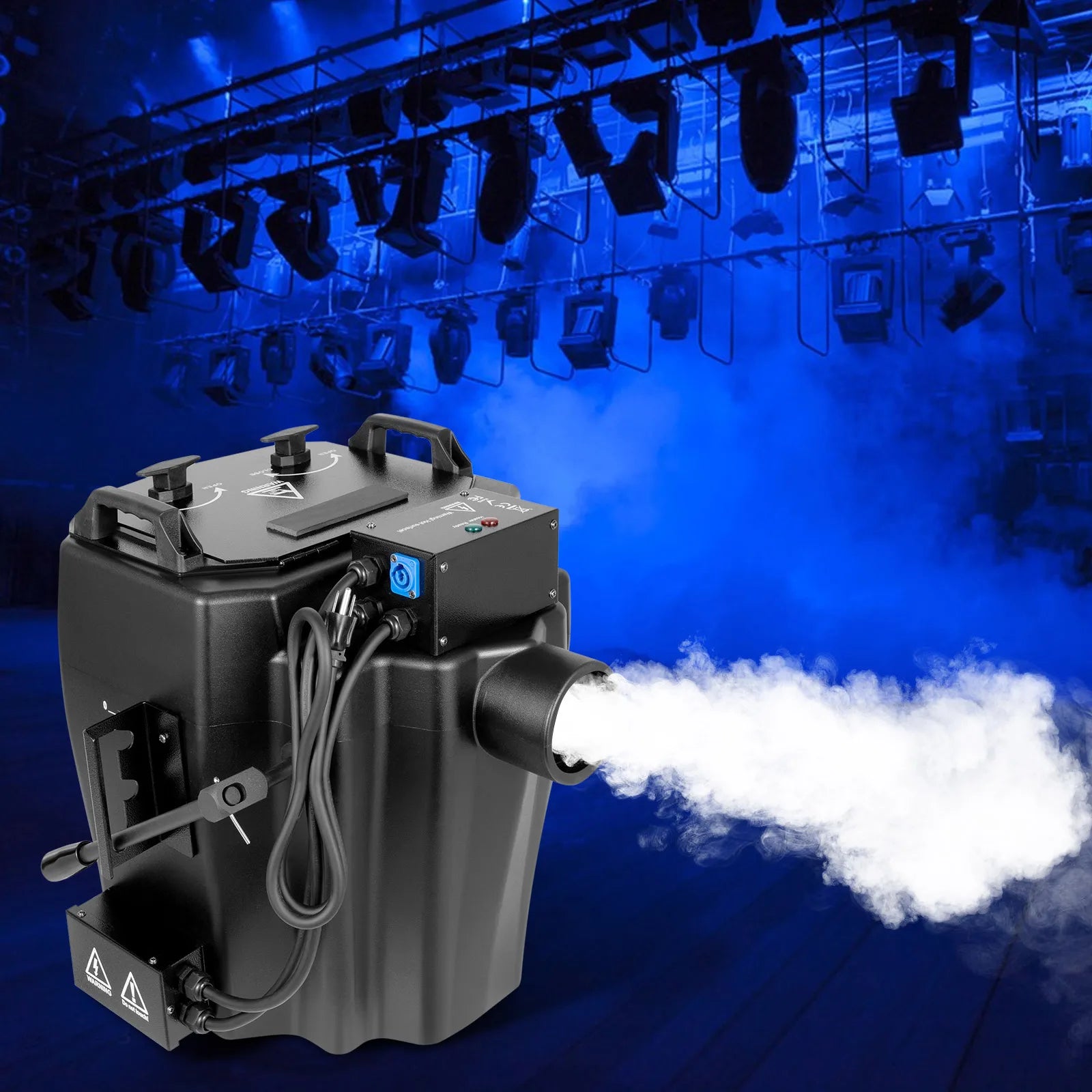 4000W Dry Ice Fog Machine Smoke Machine, 19L Water Tank 10kg Dry Ice Capacity 30-110℃ Temp Control
