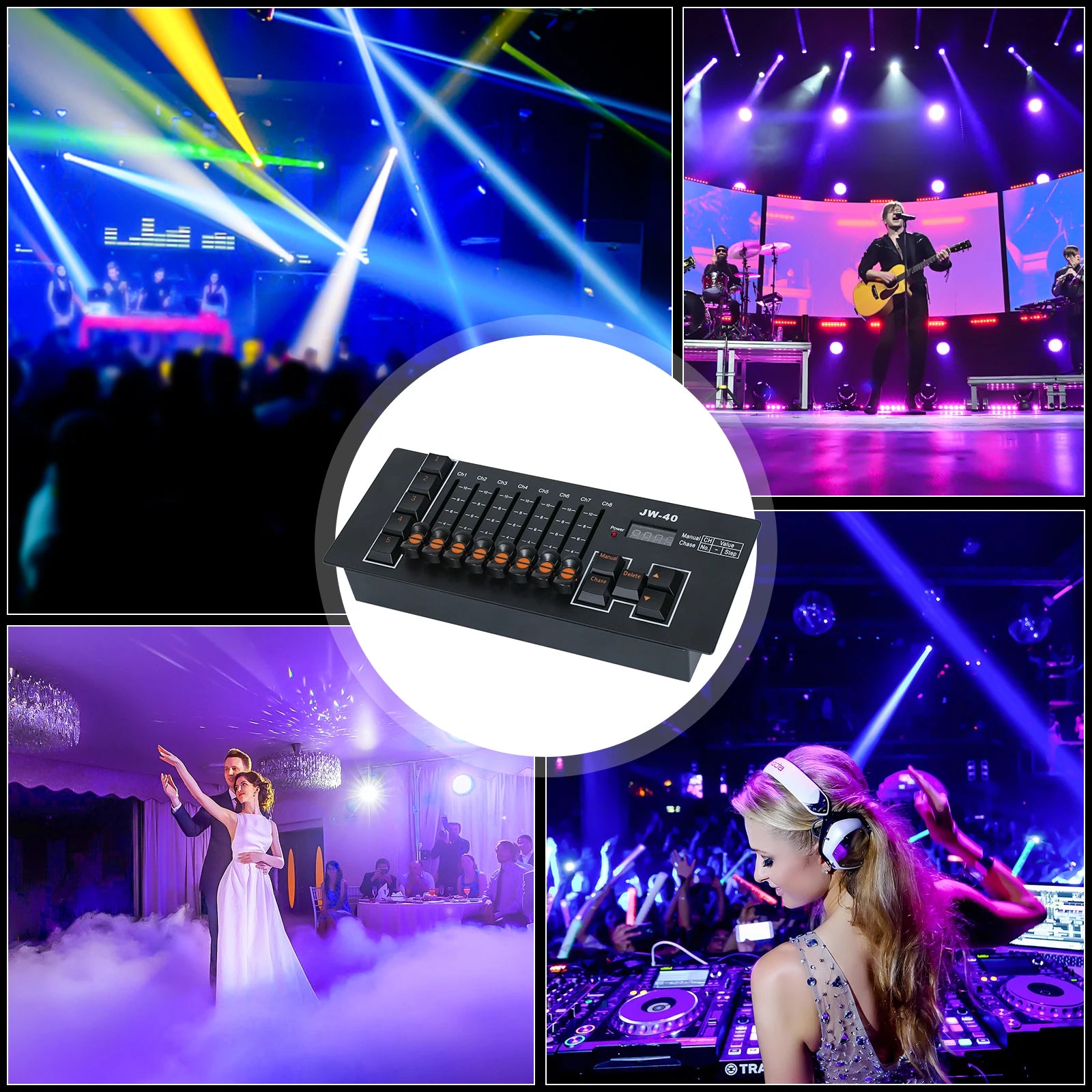 Fieryzeal Stage Light LED Mini DMX Controller — Compact DJ Light Console for Moving Heads & LED Par Lights