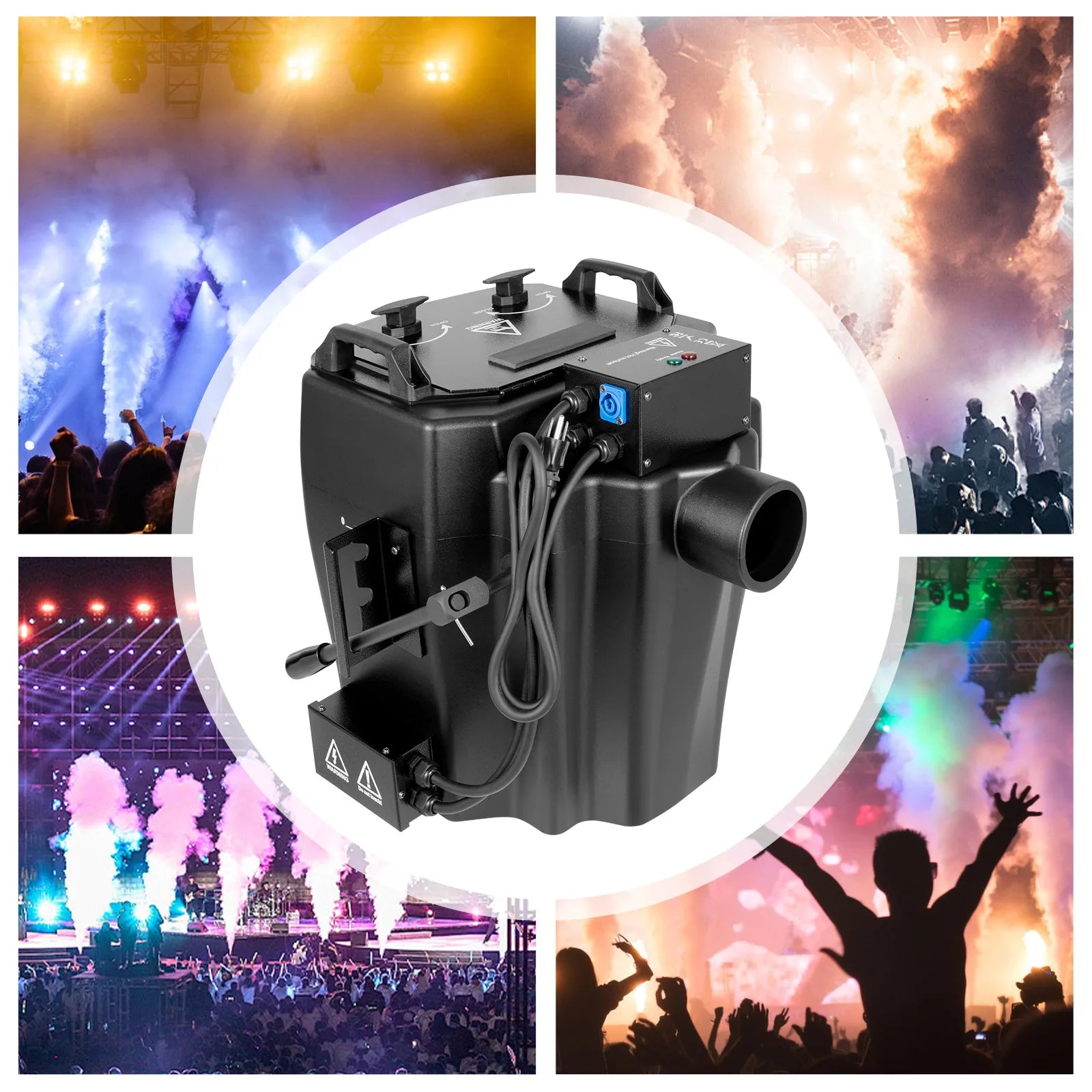 4000W Dry Ice Fog Machine Smoke Machine, 19L Water Tank 10kg Dry Ice Capacity 30-110℃ Temp Control