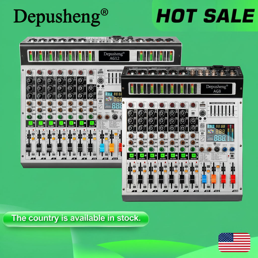 Depusheng 8 or 12 Channel Mixer Professional audio console mixer