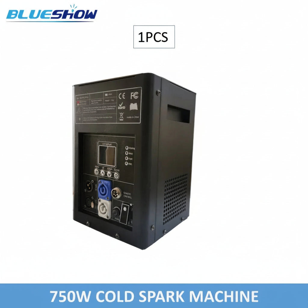 Blueshow Ti Powder Cold Spark Machine 750W — 4-Pack with Flight Case for Weddings & Stage