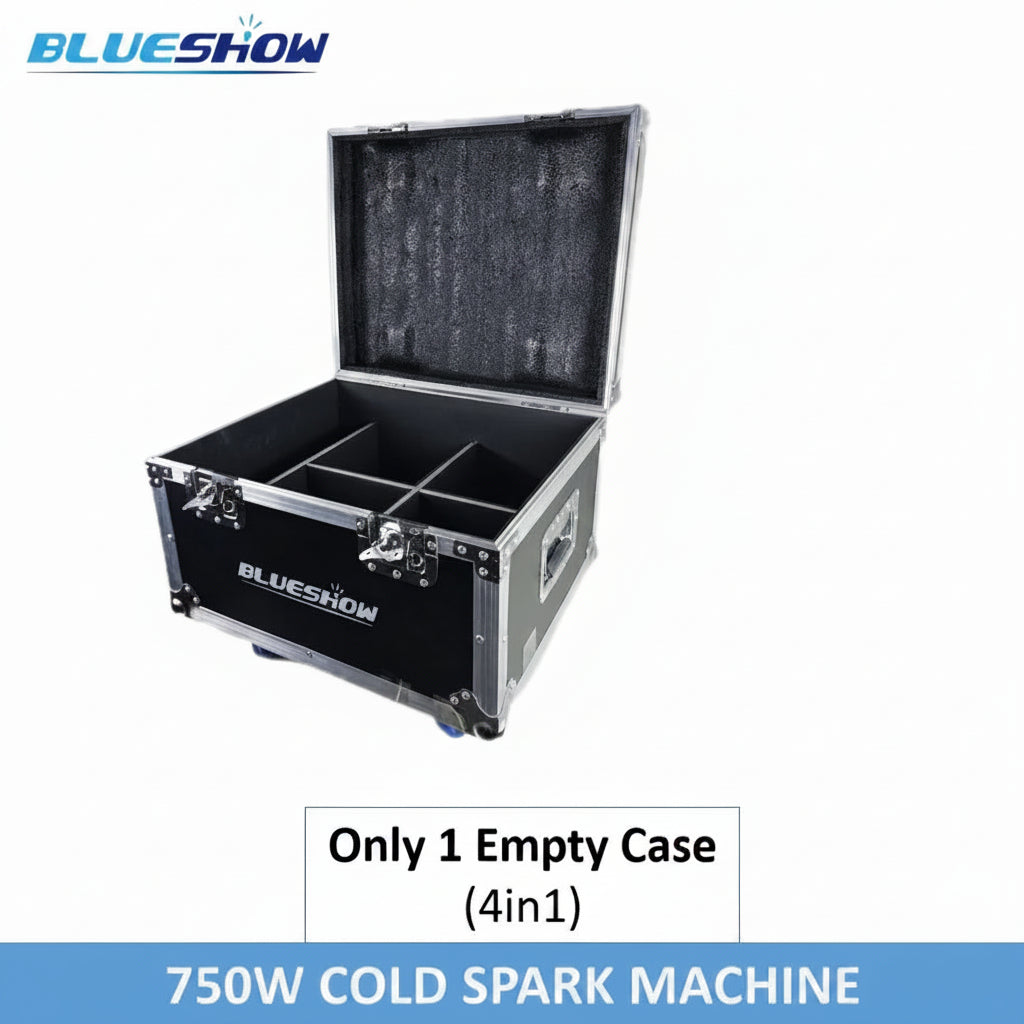 Blueshow Ti Powder Cold Spark Machine 750W — 4-Pack with Flight Case for Weddings & Stage