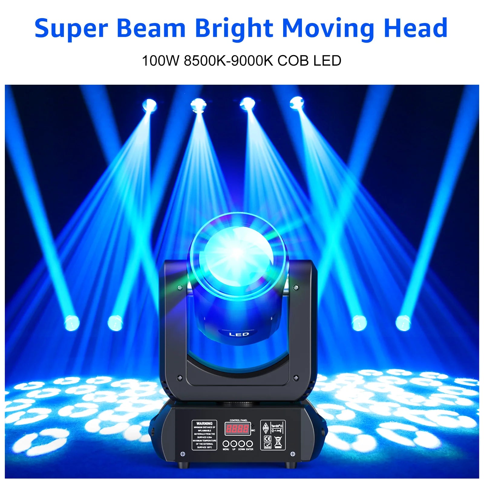 U'King 4 Pcs Beam Moving Head Lights 18 Prism 8 Gobo Stage Lights DMX512