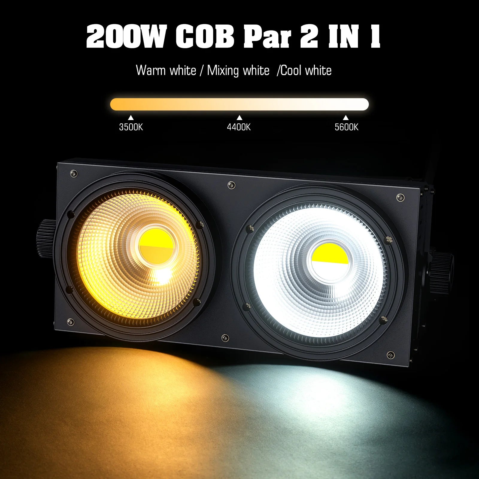 U'King 4-Pack 200W COB Blinder Lights — 2-Eyes LED Stage Par with DMX512 & Cool/Warm White for Clubs, Concerts & Events