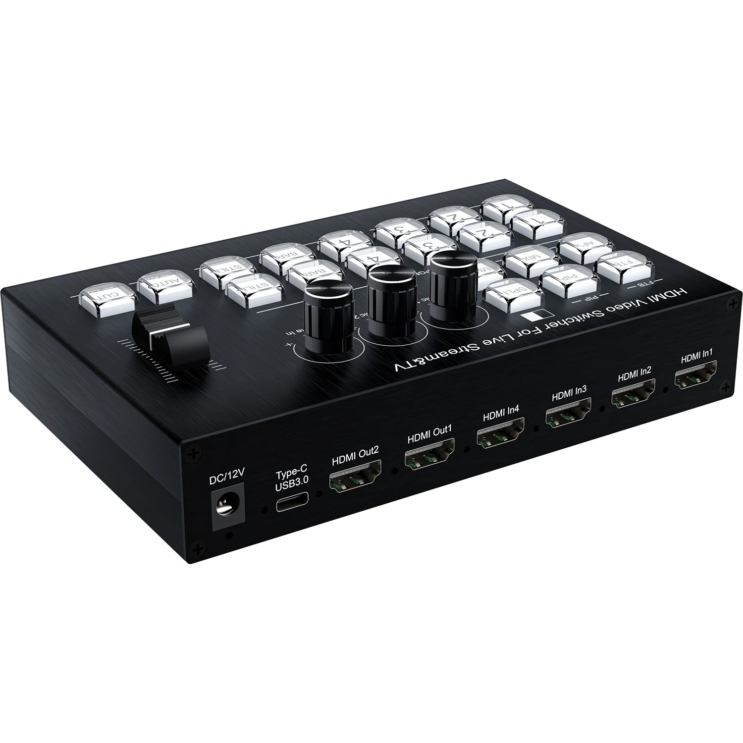 4K HDMI Video Mixer Switcher — 4-Channel Live Streaming Switcher with USB 3.0 Recording & PIP