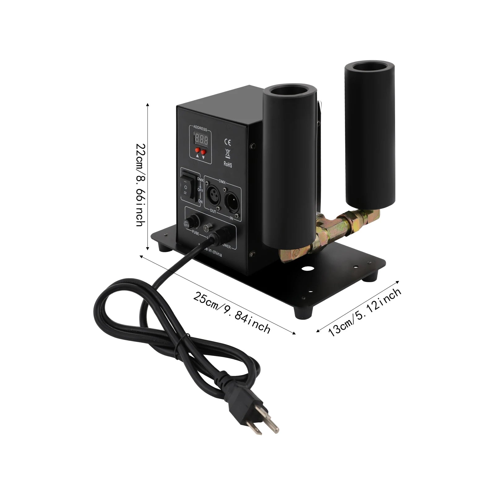 Dual-Nozzle CO2 Jet Fog Machine 150W — 20-26ft Blast for Concerts, Bars & Venues