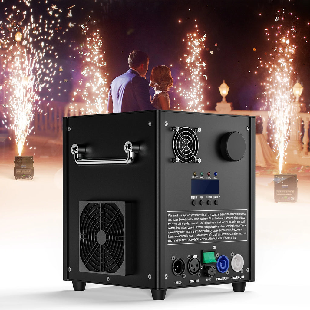 U`King 750W Cold Spark Machine — DMX Fountain Effect for Weddings & Stage