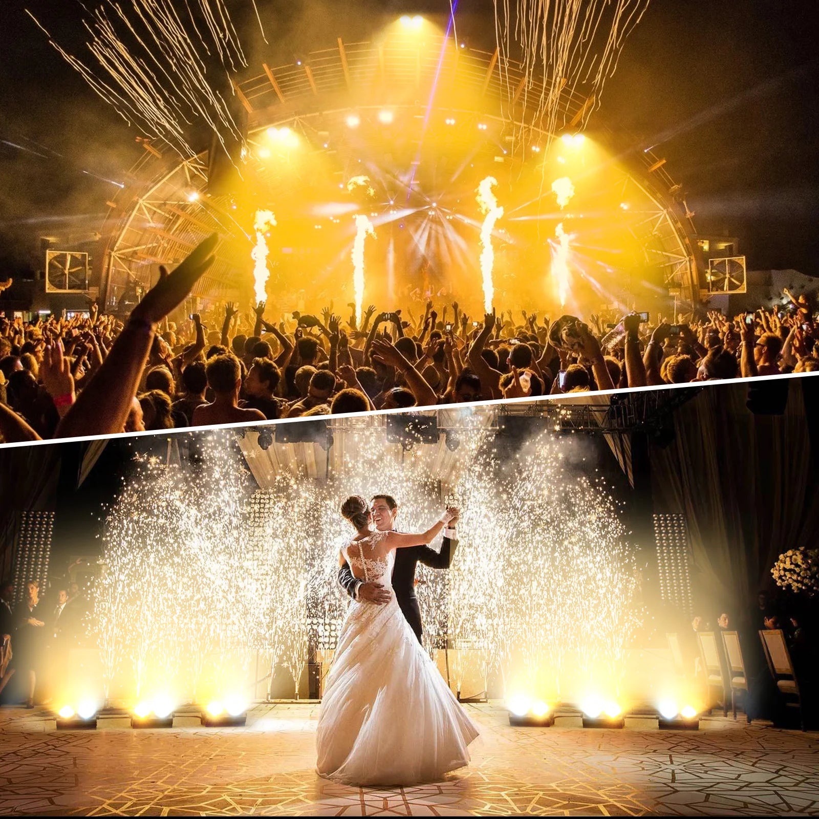 U'King 4-Pack 200W COB Blinder Lights — 2-Eyes LED Stage Par with DMX512 & Cool/Warm White for Clubs, Concerts & Events