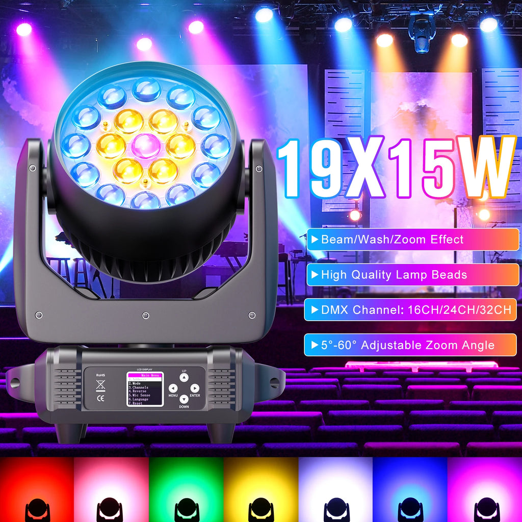 SHEHDS 4 in 1 LED Light DMX512 RGBW or RGBWAUV Color Mixing