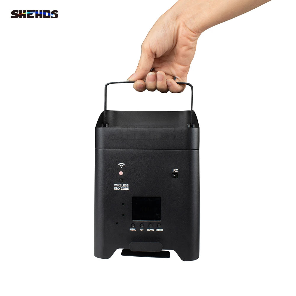 SHEHDS 8/10 Pcs 6x18w Wireless Battery Par With Flight Case RGBWA+UV WIFI APP Control Light For DJ Disco Wedding Stage Lighting