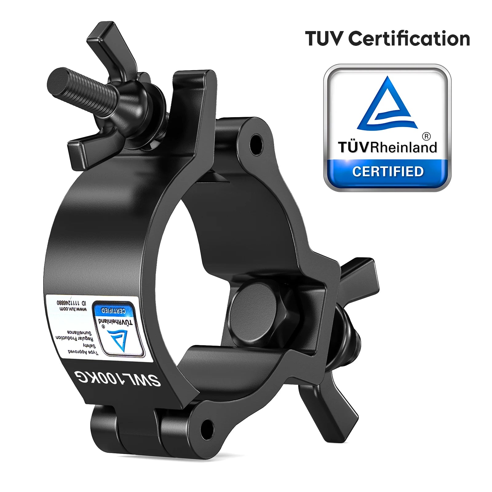 Yiflamefly 10-Pack Black Truss Clamps — Hanging Hooks for Par Lights, String Lights & Projectors