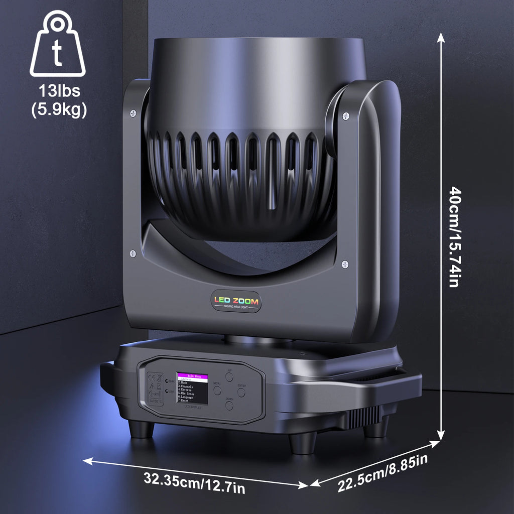 Yiflamefly 220W Zoom Wash Moving Head Lights 19X8W LED RGBW Stage Lights DMX DJ Light