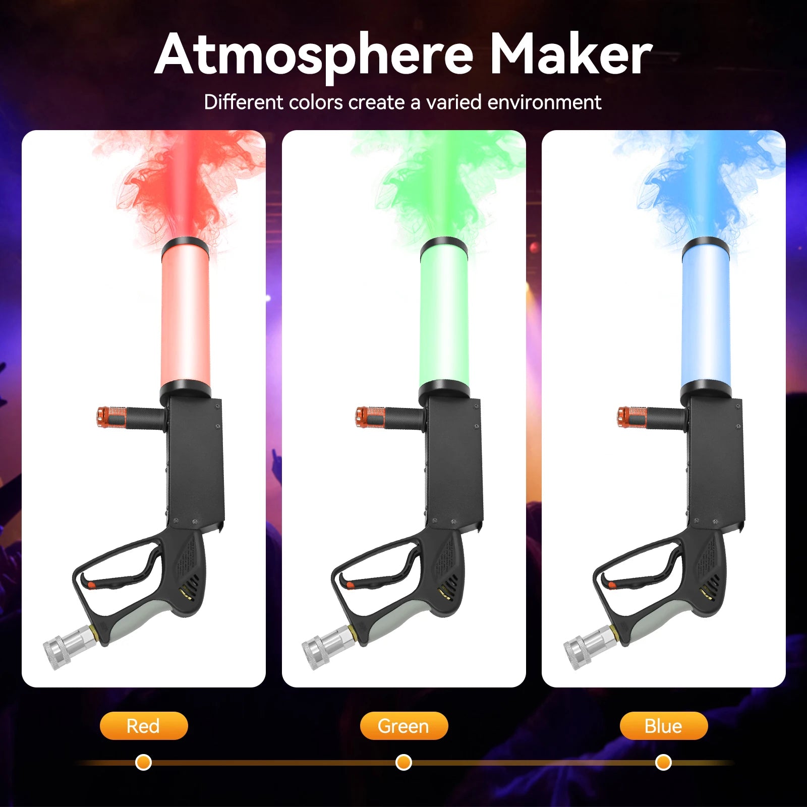 Handheld CO2 Fog Gun with Color-Changing LED — Smoke Cannon for Concerts & Parties