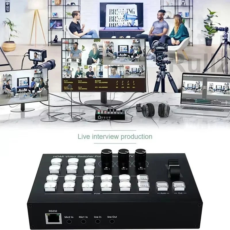 4K HDMI Video Mixer Switcher — 4-Channel Live Streaming Switcher with USB 3.0 Recording & PIP