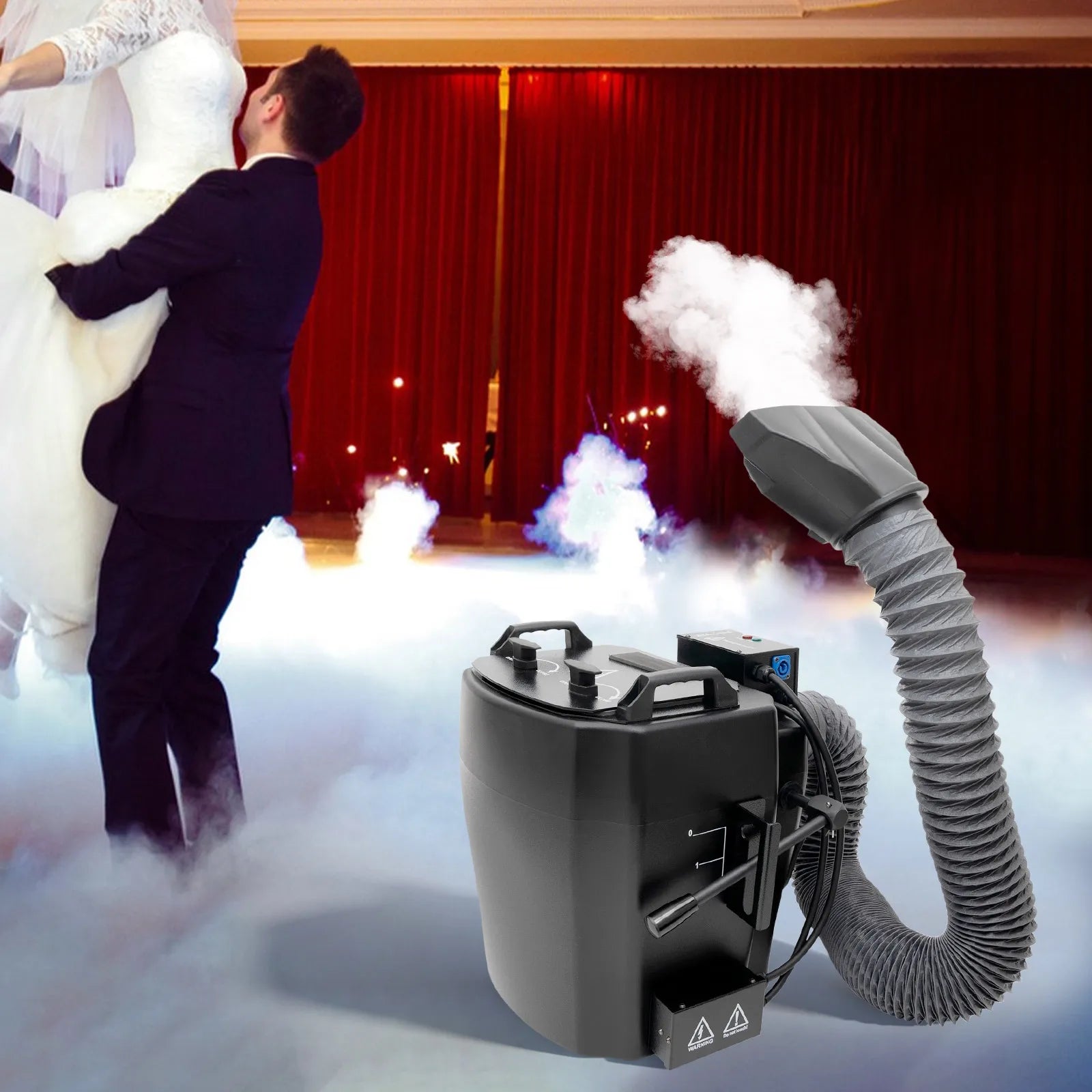 4000W Dry Ice Fog Machine Smoke Machine, 19L Water Tank 10kg Dry Ice Capacity 30-110℃ Temp Control