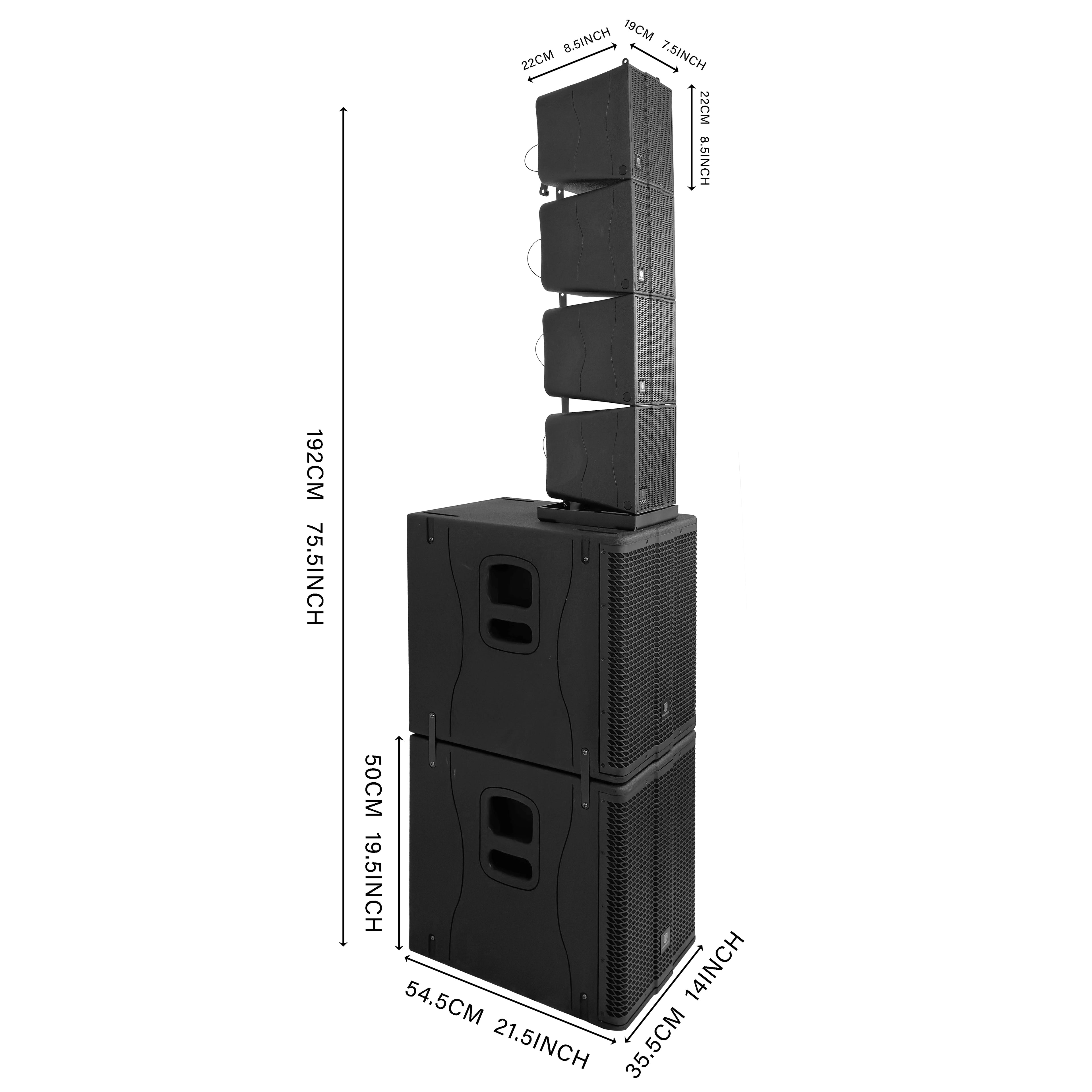 PRORECK 8000W Line Array PA System Bundle with Dual 12" Subwoofers